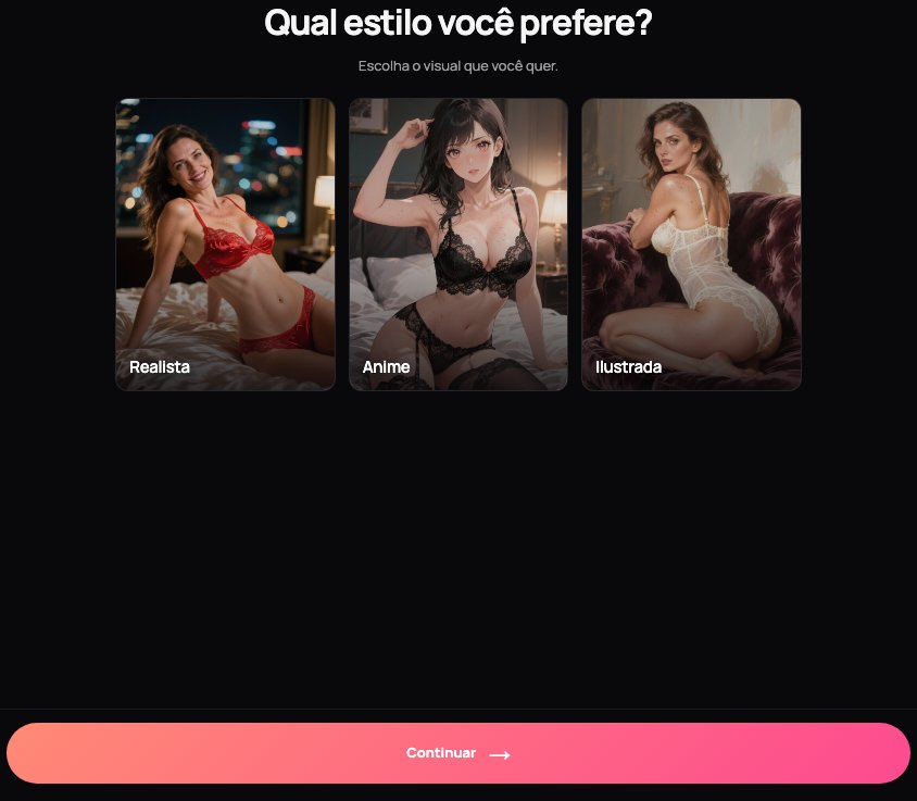 Escolha entre estilos realista e anime na interface em português